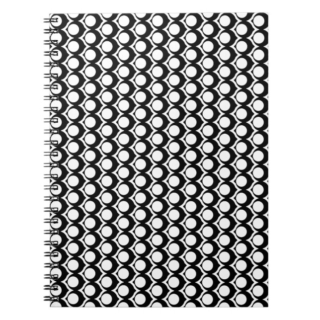 Caderno Espiral Black White Modern Geometric Art Deco (Frente)