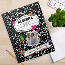 Black White Teen Collage Custom Photo Notebook