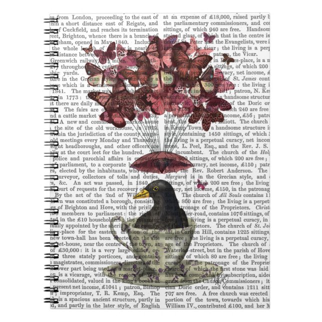 Caderno Espiral Blackbird In Teacup (Frente)