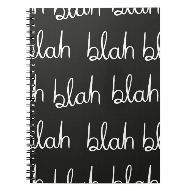 Caderno Espiral Blah blah padrão perfeito. (Frente)
