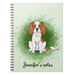 Caderno Espiral Blenheim Cavalier King Charles Spaniel Em Verde