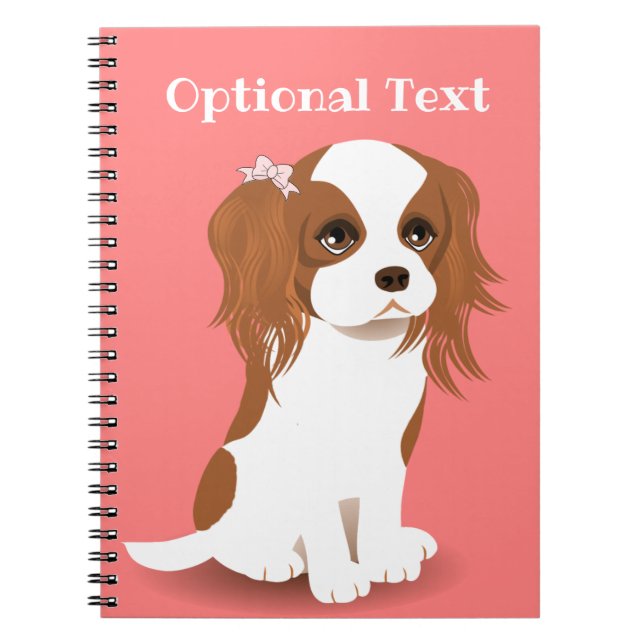 Caderno Espiral Blenheim Cavalier King Charles Spaniel Pink (Frente)