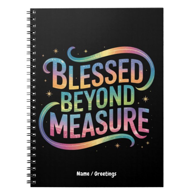Caderno Espiral Blessed Beyond Measure Bible Inspiration Quote (Frente)