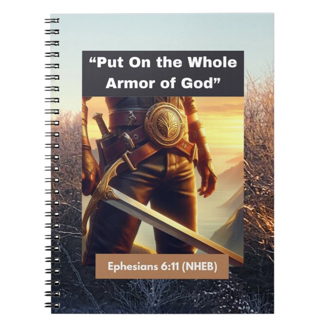 Caderno Espiral Blindagem Inteira de Deus - Efesianos - Notebook E (Frente)