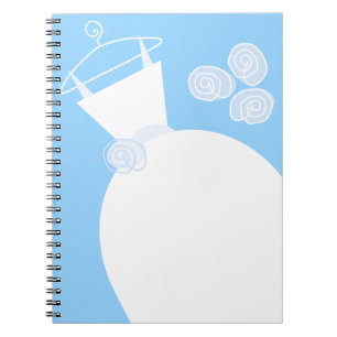 Caderno Espiral Bloco de anotações azul de casamento