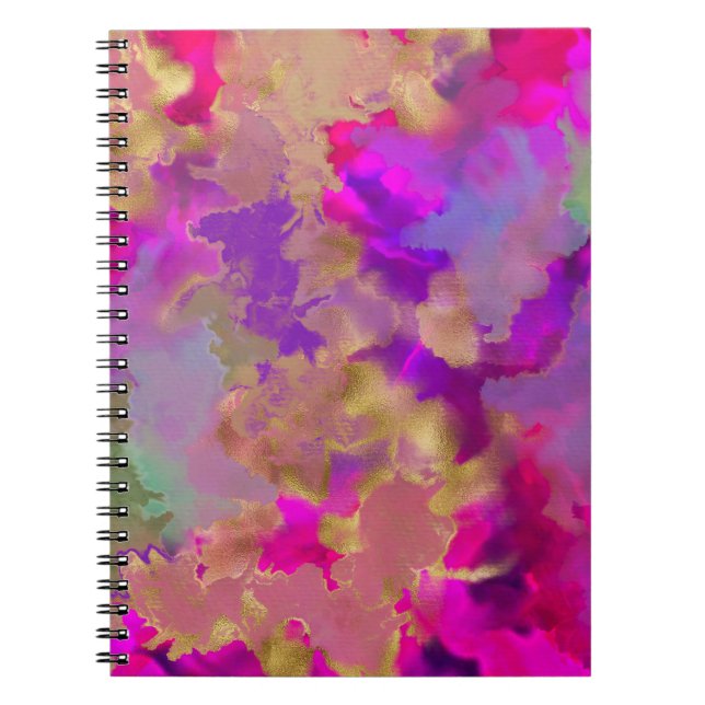 Caderno Espiral Bloco de anotações com estilo de tendência de abst (Frente)