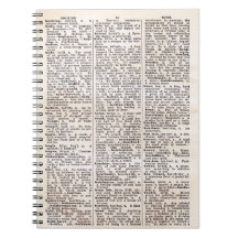 Bloco de Anotações da Página de Dicionário Vintage