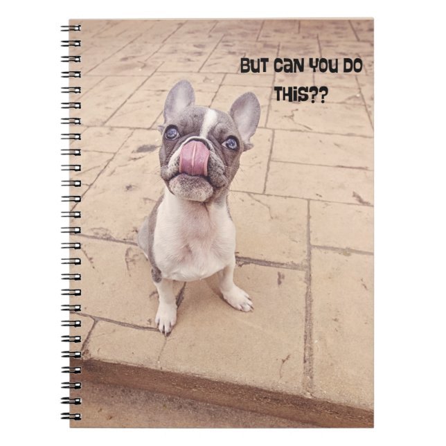 Caderno Espiral Bloco de anotações de cachorrinho francês (Frente)