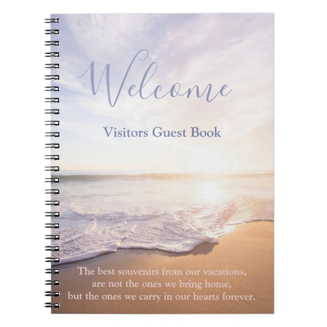 Caderno Espiral Bloco de Anotações de Guestbook de Férias da Beach (Frente)