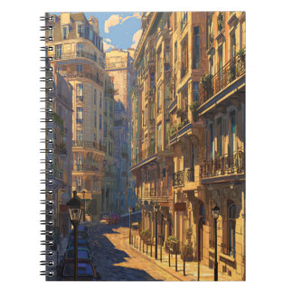 Caderno Espiral Bloco de Anotações do Estilo de Arte Sunny Paris S