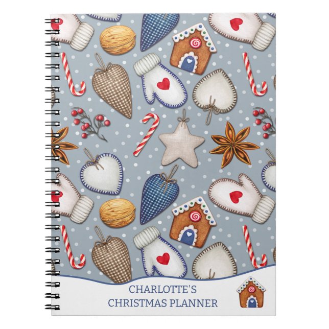 Caderno Espiral Bloco de anotações em linha de natal Planner (Frente)
