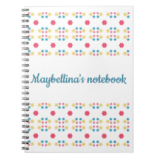 Caderno Espiral Bloco de anotações espiral floral personalizado