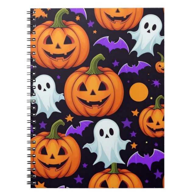 Caderno Espiral Bloco de anotações espiralado do Halloween (Frente)