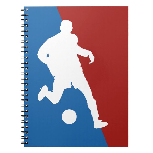 Caderno Espiral Bloco de anotações personalizado do jogador de fut (Frente)