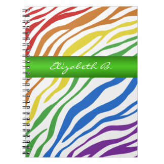 Caderno Espiral Bloco de Anotações Personalizado Verde do Arco-Íri