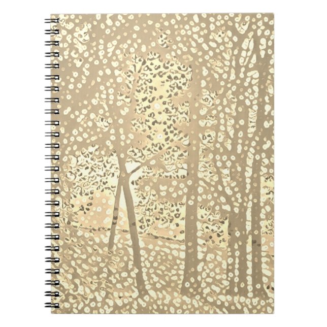 Caderno Espiral Bloco de árvores Pointillista (Frente)