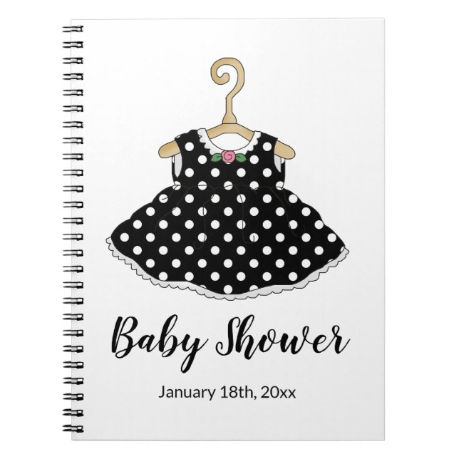 Caderno Espiral Bloco de Bolinhas Negra de Menina (Frente)