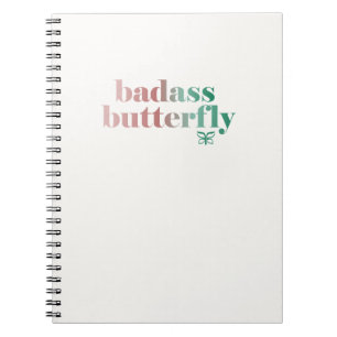Caderno Espiral Bloco de Borboletas Badass