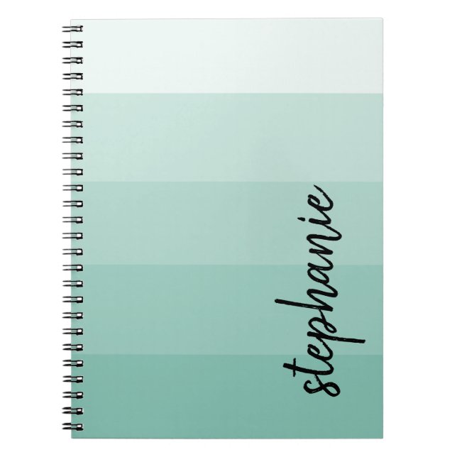 Caderno Espiral Bloco de Cor de Assinatura Moderna Personalizada A (Frente)