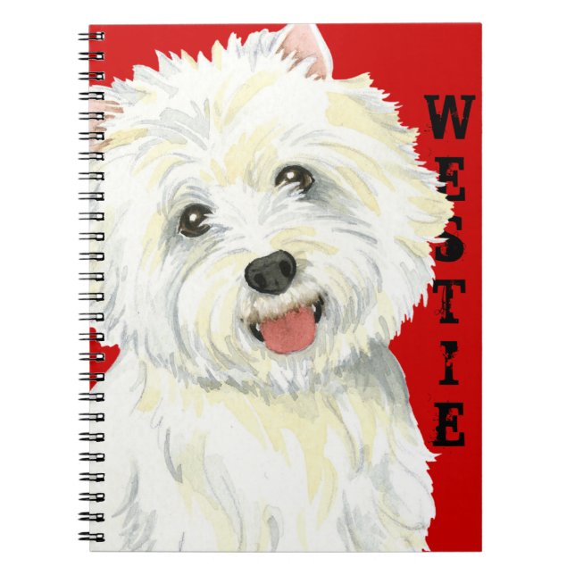 Caderno Espiral Bloco de Cores do Westie (Frente)