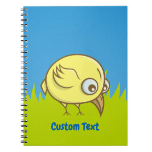Caderno Espiral Bloco de desenho animado de aves amarelas