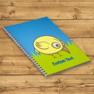 Caderno Espiral Bloco de desenho animado de aves amarelas