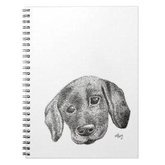 Caderno Espiral Bloco de desenho bonito do filhote de cachorro de