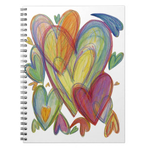Caderno Espiral Bloco de Diários de Arte de Amor Colorido