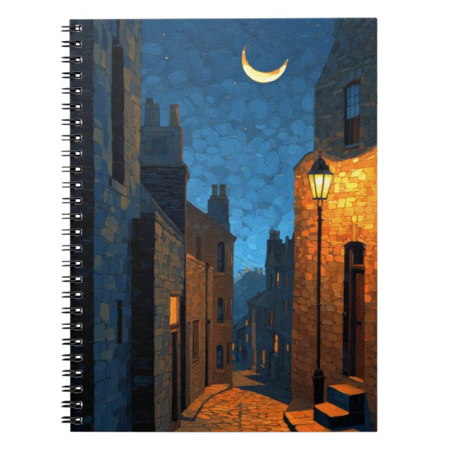 Caderno Espiral Bloco de Notas da Moon Lanterna Crescente (Frente)