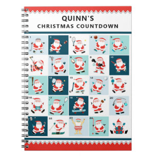 Caderno Espiral Bloco de Notas de Calendário Antecipado de Natal p