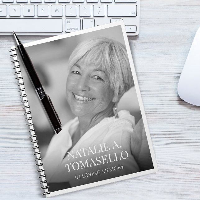 Caderno Espiral Bloco de Notas de Convidado Memorial ou Funeral (Memorial or Funeral Photo Guest Book Notebook)