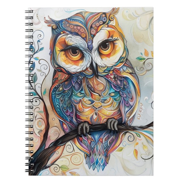 Caderno Espiral Bloco de Notas de Coruja (Frente)