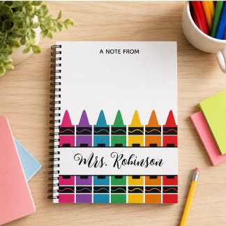 Caderno Espiral Bloco de Notas de Crayon Arco-Íris de Agradeciment