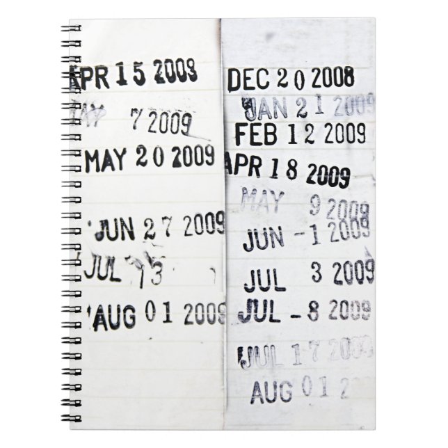 Caderno Espiral Bloco de Notas de Data da Biblioteca (Frente)