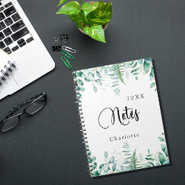 Caderno Espiral Bloco de notas de erva verde Eucalyptus