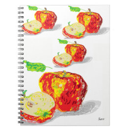 Caderno Espiral Bloco de Notas de Foto (80 Páginas B&W) Maçãs