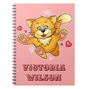 Caderno Espiral Bloco de Notas de Foto de Cat Personalizado