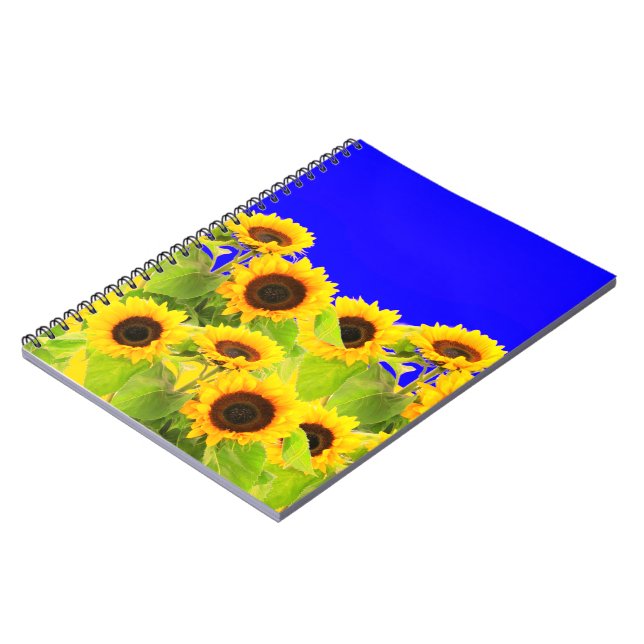Caderno Espiral Bloco de Notas de Girassóis - Cores de Bandeira da (Left Side)