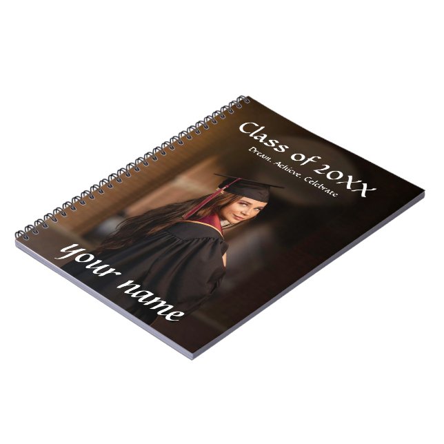 Caderno Espiral Bloco de Notas de Graduação - Nome Personalizado (Left Side)