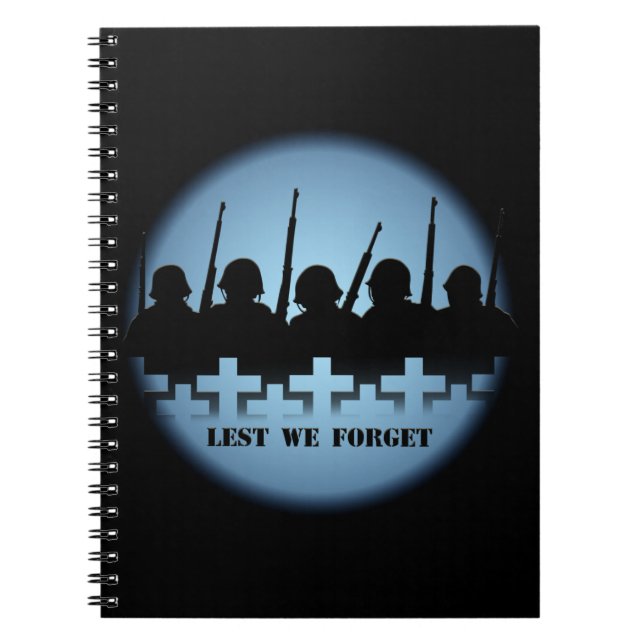Caderno Espiral Bloco de Notas de Homenagem Militar, Para Não Esqu (Frente)