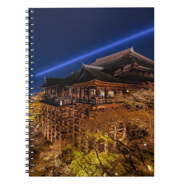 Caderno Espiral Bloco de Notas de Imagem Noturna do Japão (Frente)