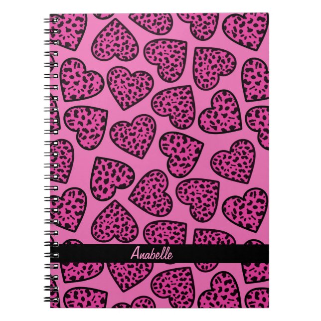 Caderno Espiral Bloco de notas de impressão leopardo (Frente)