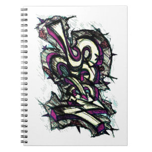 Caderno Espiral Bloco de Notas de Letras de Grafite Hip Hop