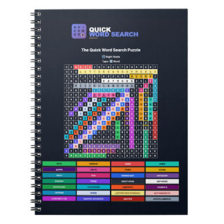 Caderno Espiral Bloco de Notas de Pesquisa de Palavras Rápidas Mod