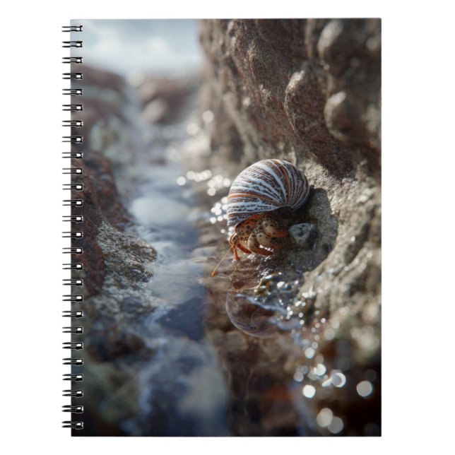 Caderno Espiral Bloco de notas de Piscina do caranguejo Hermit (Frente)