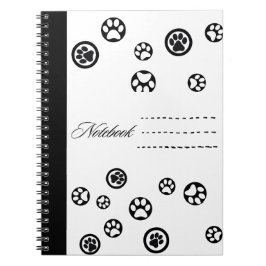 Caderno Espiral Bloco de Notas de Pistas de Gatos Pretos e Brancos