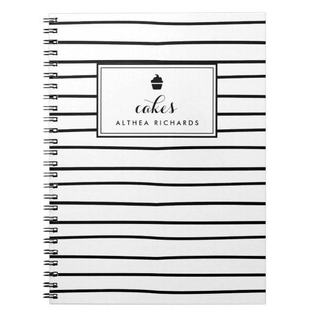 Caderno Espiral Bloco de Notas de Receita de Baking Personalizado  (Frente)