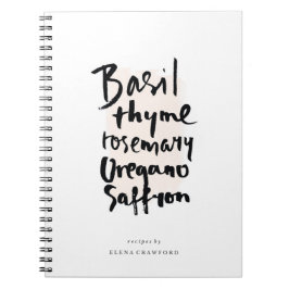 Caderno Espiral Bloco de notas de Tipografia de Pincel