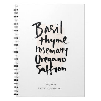 Caderno Espiral Bloco de notas de Tipografia de Pincel