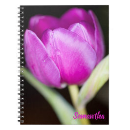 Caderno Espiral Bloco de notas de tulipa púrpura